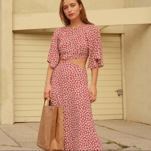 Reformation Benny Dress. Color: Grenadine. Size 2.